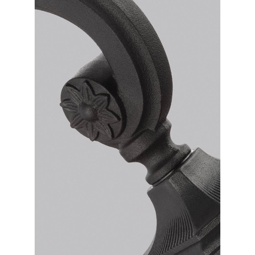 Black Aluminum 3-Light Outdoor Wall Lantern with Clear Seeded Glass