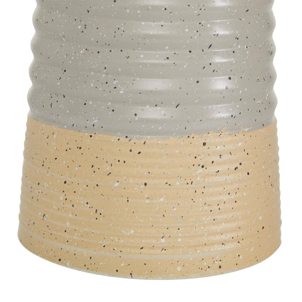 Ripple Textured Multi-Colored Metal Vase Duo 5.9" x 13.95"
