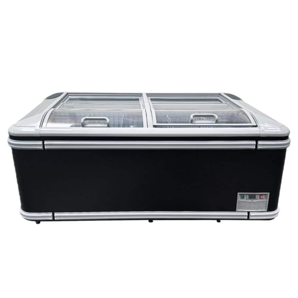 73 in. 18.6 cu. ft. Commercial Manual Defrost Chest Freezer Combined Island Freezer Showcase Merchandiser in Black
