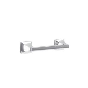 Oak Wall Mounted Toilet Paper Holder in Polished Chrome