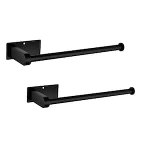 12-inch Wall Mount Paper Towel Holder Self Kitchen Towel Holders in Matte Black for Organization (Pack of 2)