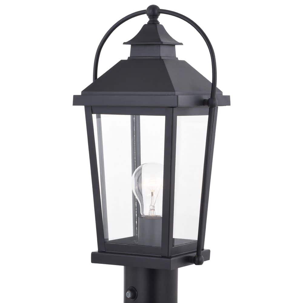 Lexington 1-Light Black Steel Hardwired Outdoor Weather Resistant Dusk to Dawn Post Light with No Bulbs Included price history on PriceWatchPro