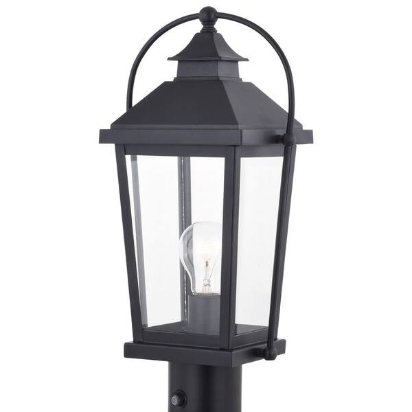 VAXCEL Lexington 1-Light Black Steel Hardwired Outdoor Weather ...