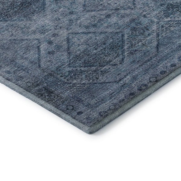 Mayfield Premium Machine Washable Abstract AMF2060 Blue 2 ft. x 3 ft. Accent Rug