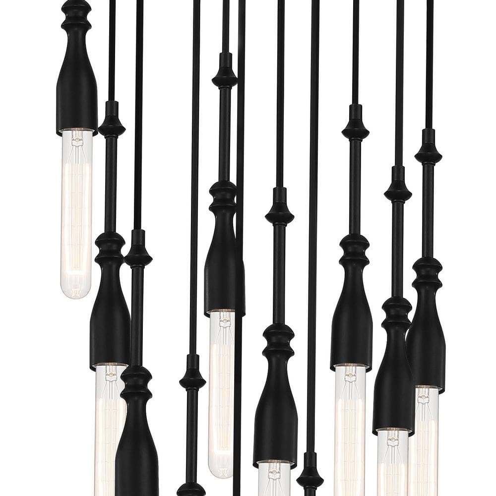 Louise Matte Black 11-Light Steel Chandelier