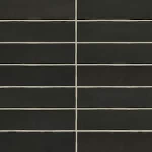 Makoto Rectangle 2 in. x 10 in. Matte Kuroi Black Ceramic Wall Tile (5.38 sq. ft./Case)
