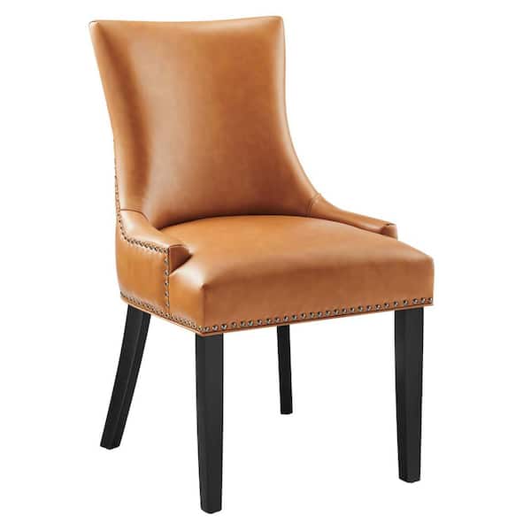 MODWAY Marquis Faux Leather Dining Chair in Tan