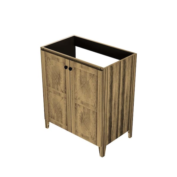 30 in. Bathroom Foldable Floor-Standing Vanity Cabinet without Top without Basin Grey Wash