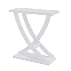 Newport Criss-Cross 31.25 in. White Rectangle MDF Console Table