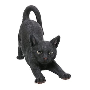 Black Cat Stretching - Garden Statue