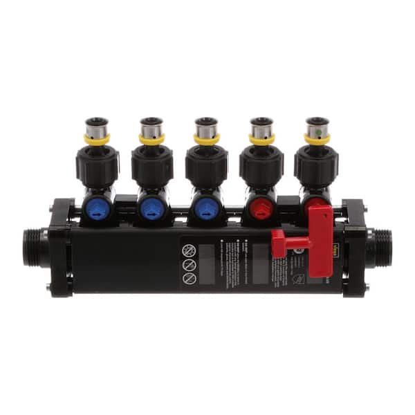 Viega Manabloc 1/2 in. x 5 port Press MiniBloc Polymer Zoning Manifold (2 hot/3 cold)