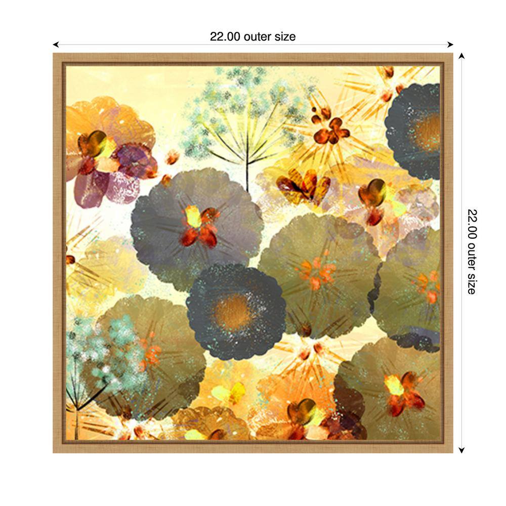 Amanti Art 22"x22" Textured Hedgerow Rust by Northern Lights Framed Canvas Wall Art Print