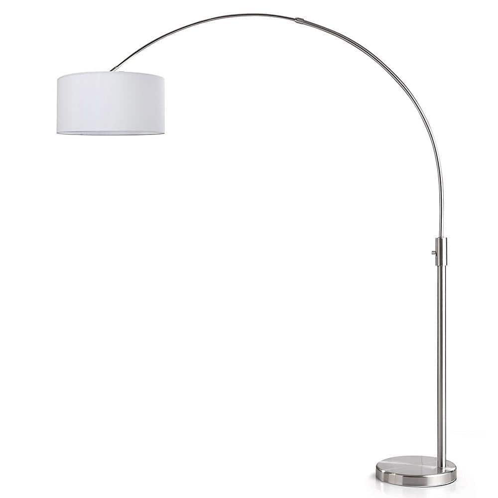 HomeGlam Orbita 82 in. Brushed Nickel Finish Dimmable Retractable