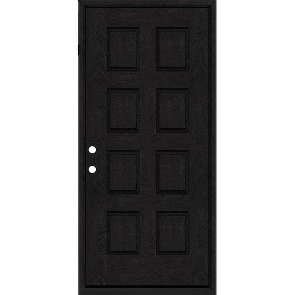 Steves & Sons Regency 32 in. x 80 in. 8-Panel RHIS Onyx Stain Mahogany Fiberglass Prehung Front Door