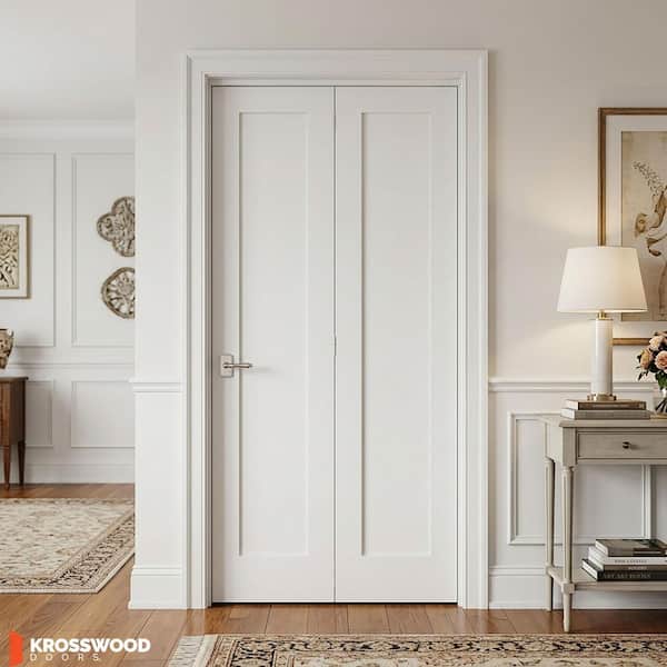 Krosswood Doors 24 in. x 80 in. Shaker 1-Panel Solid Core Primed