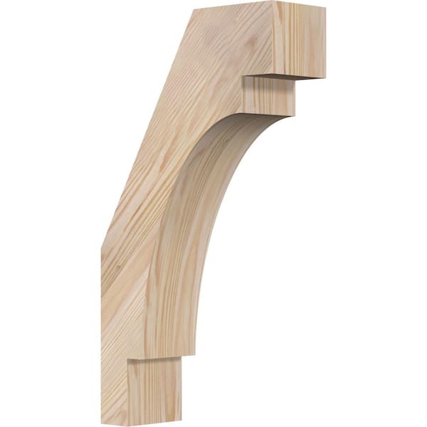 Ekena Millwork 3 1/2"W x 10"D x 18"H Merced Smooth Knee Brace, Douglas Fir