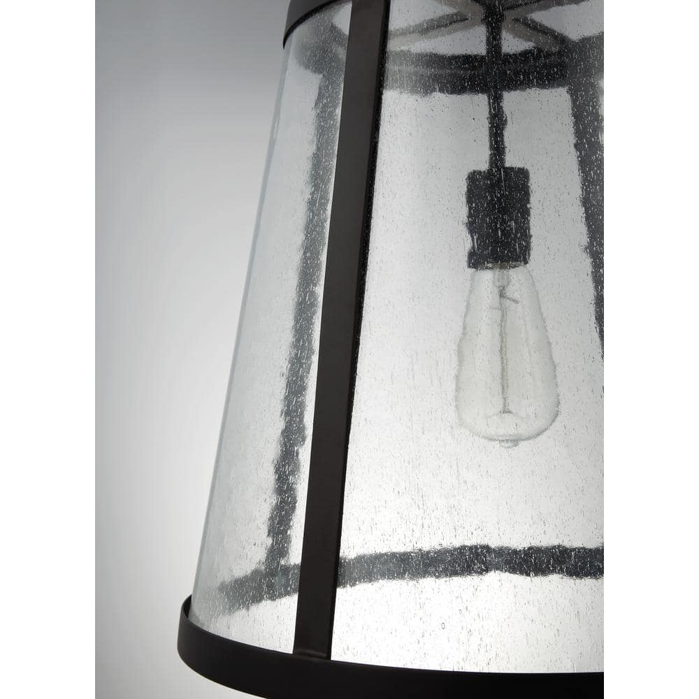 Elegant Harrow 3-Light Oil Rubbed Bronze Pendant with Clear Seeded Glass
