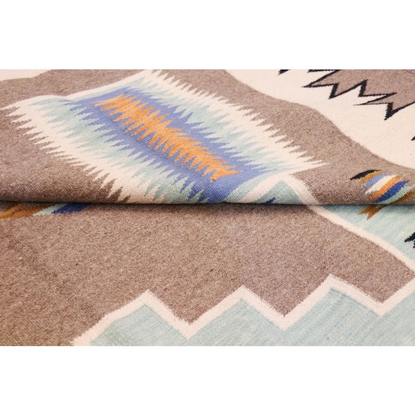 Tuscany Mocha/Ivory 8 ft. x 10 ft. Geomatric Area Rug