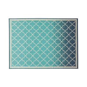 Jcinta Blue and Ivory 5 ft. x 3 ft. Indoor/Outdoor Area Rug