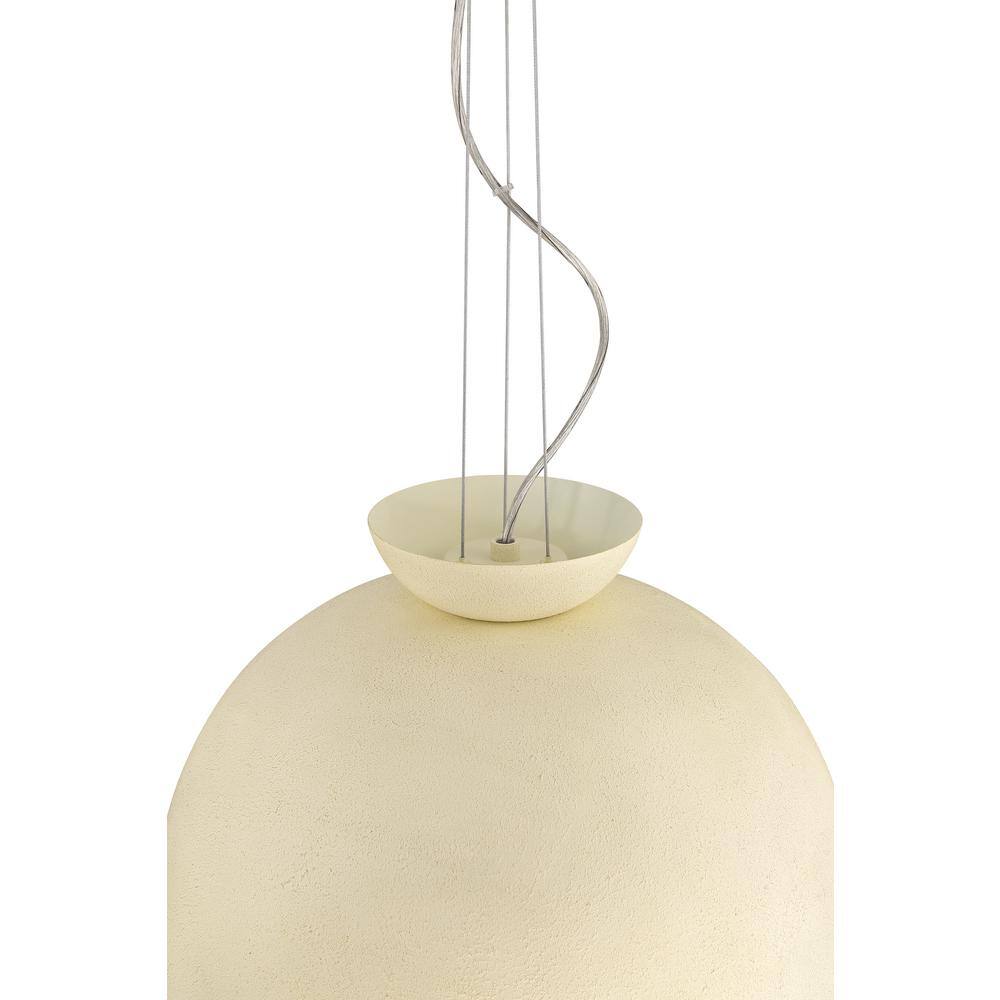 Ventura Cottage White Dome Pendant Light with Frosted Glass Globe