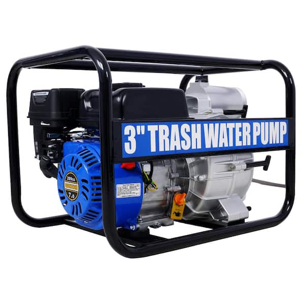 Tahanbath Trash Pump 3 in. 209cc 7HP 4 Stroke OHV ENGINE, Gas Powered Full Trash Water Pump 50 ft. Discharge Hose