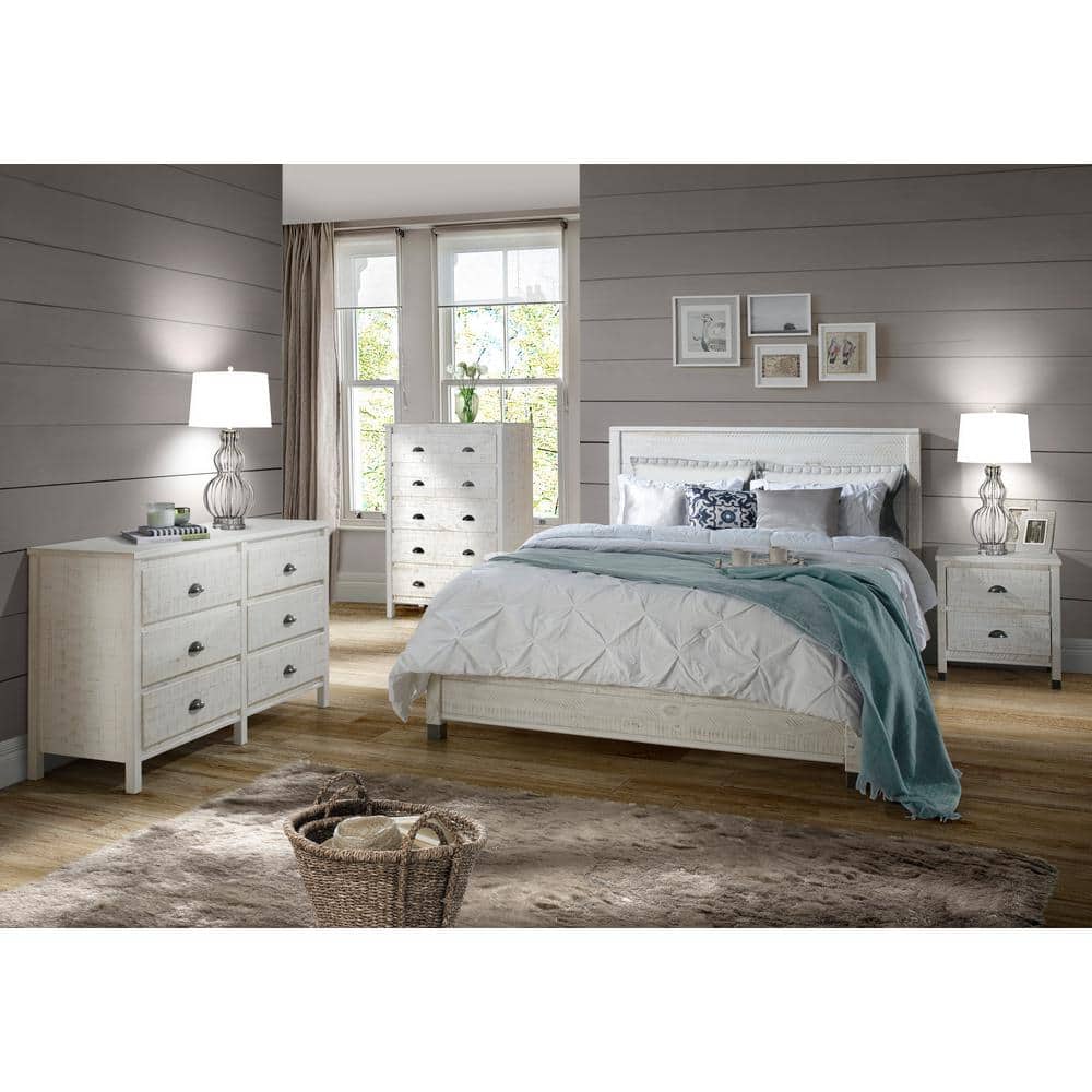 Baja Pine Wood King Platform Bed with Solid Wood Frame