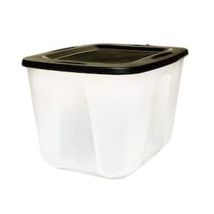 18 Gal. Clear Storage Container with Black Lid (4-Pack)