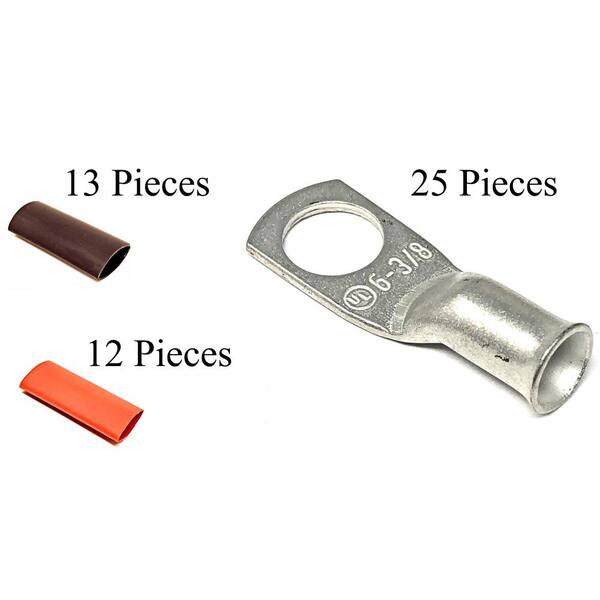 6 Gauge (AWG) Pure Copper Cable Lug Connector Ring Terminals