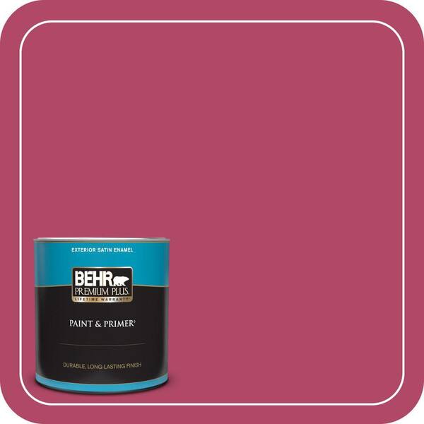 BEHR PREMIUM PLUS 1 qt. Home Decorators Collection #HDC-SM16-04 Bing Cherry Pie Satin Enamel Exterior Paint & Primer