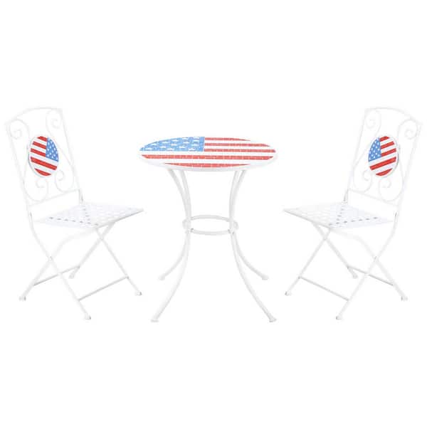 Unbranded 3-Piece Metal Outdoor Bistro Patio Set Dining Set for Balcony Backyard Poolside