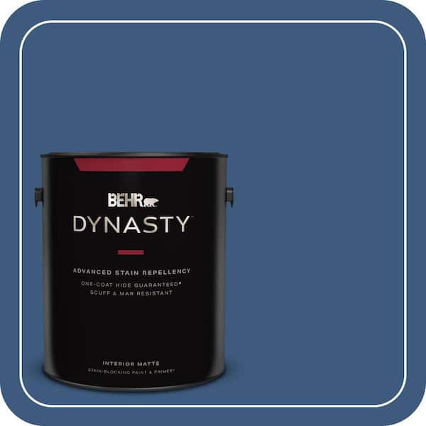 BEHR DYNASTY 1 gal. #M520-7 Admiral Blue One-Coat Hide Matte Interior Stain-Blocking Paint & Primer