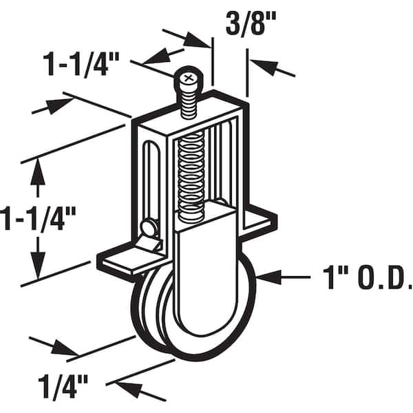 Prime-Line - 1 in. Steel Screen Door Tension Spring Steel Roller, Columbia (2-pack)