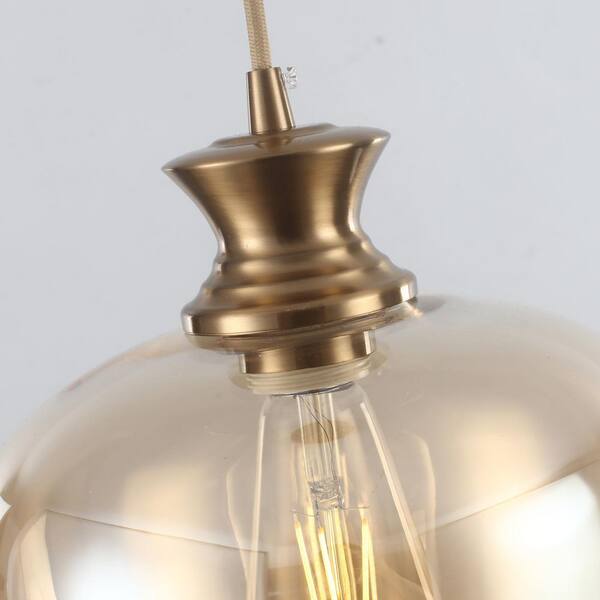 LWYTJO 1-Light Amber Pendant Light with Glass Shade for LWYTJO 1-Light Amber Pendant Light with Glass Shade for