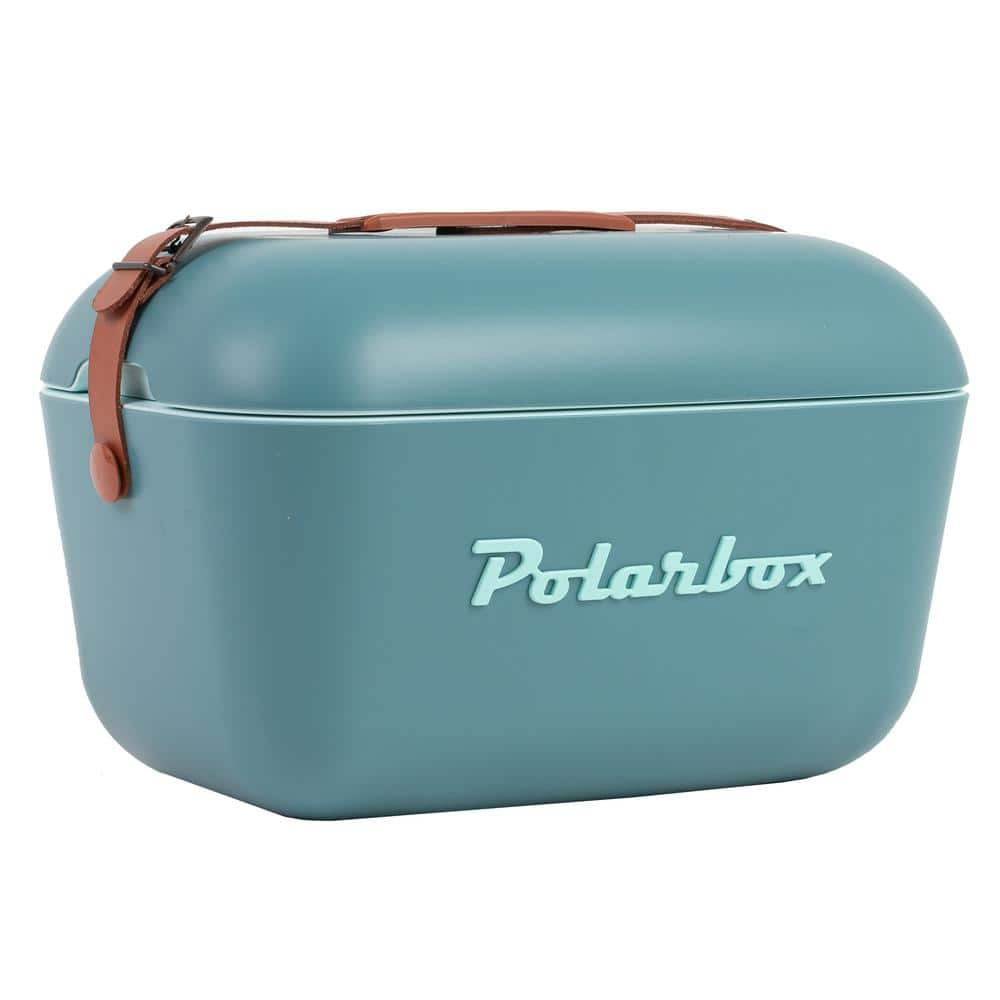 Polarbox 21 Qt. Hot Vibes Ocean blue Retro Vintage Style Cooler with adjustable Leather Strap