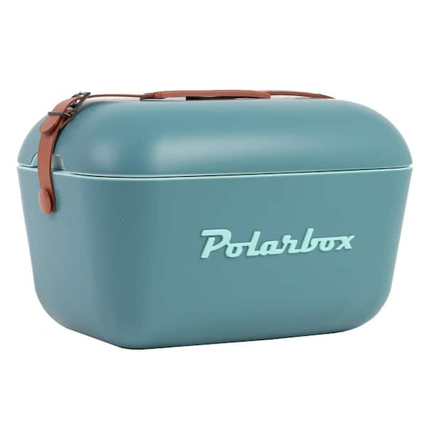 21 Qt. Hot Vibes Ocean blue Retro Vintage Style Cooler with adjustable Leather Strap