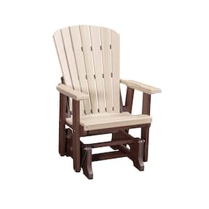 Adirondack Series 27 in. 1-Person Brown High Density Polyethylene Plastic Outdoor Glider