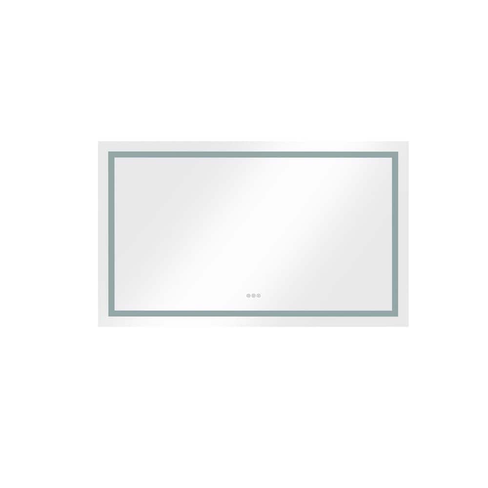 Modern 72 in. W x 36 in. H Large Lighted Rectangular Frameless Surface Wall