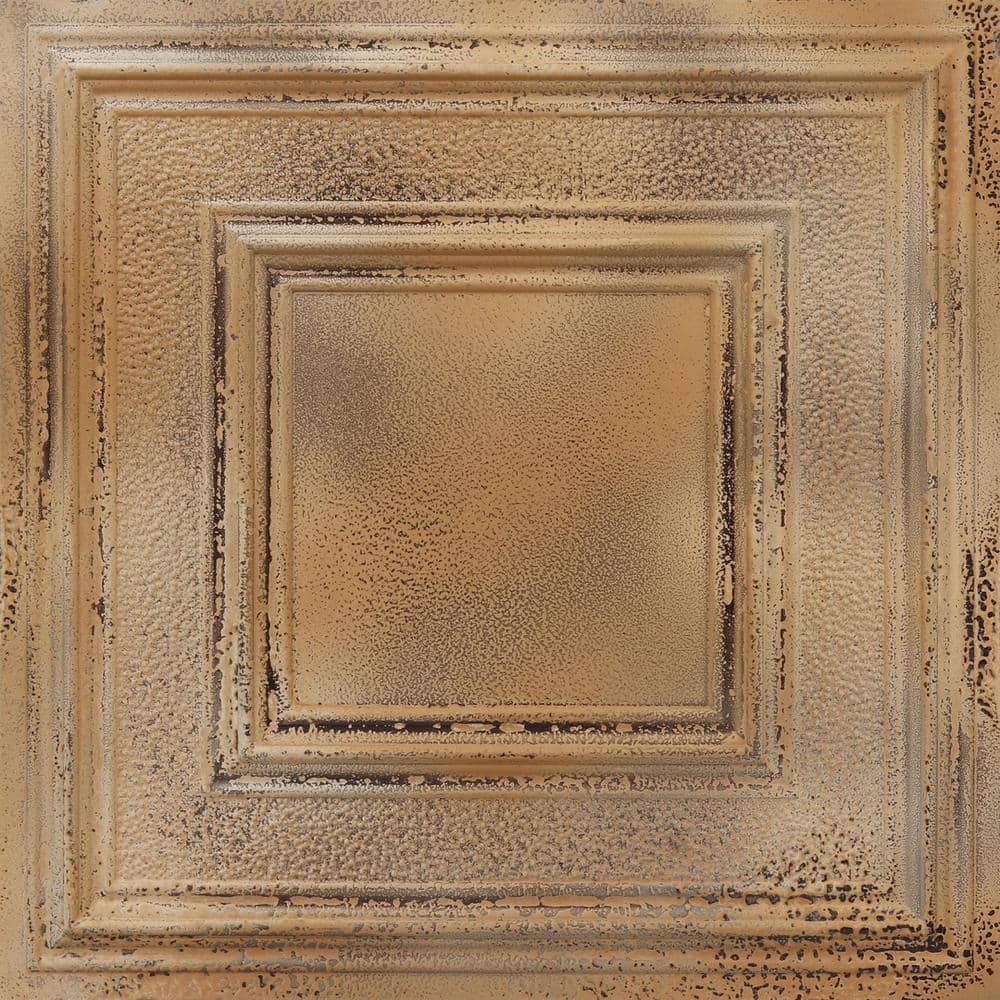 Savannah Stained Metal 24" Square PVC Ceiling Tile