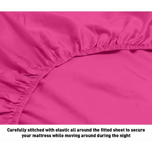 Satin Radiance Luxury Satin Sheet Sets with Deep Fitting Pockets Blush Pink Queen