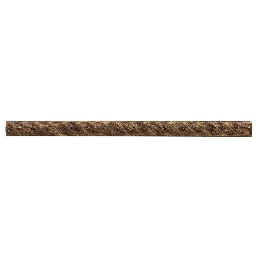 Emperador Rope 12 in. x 3/4 in. Rustic Marble Accent and Trim Wall Tile