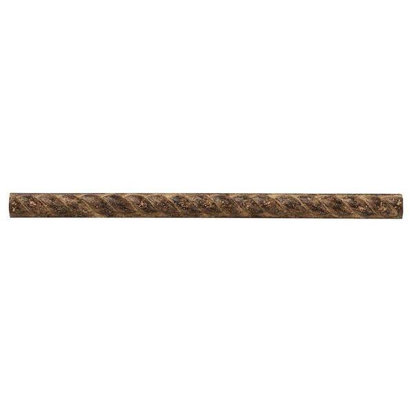 Unbranded Emperador Rope 12 in. x 3/4 in. Rustic Marble Accent and Trim Wall Tile