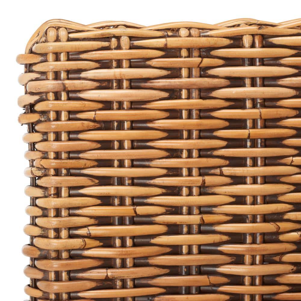 Tobie Honey Brown Wash Rattan Bar Stool with Footrest