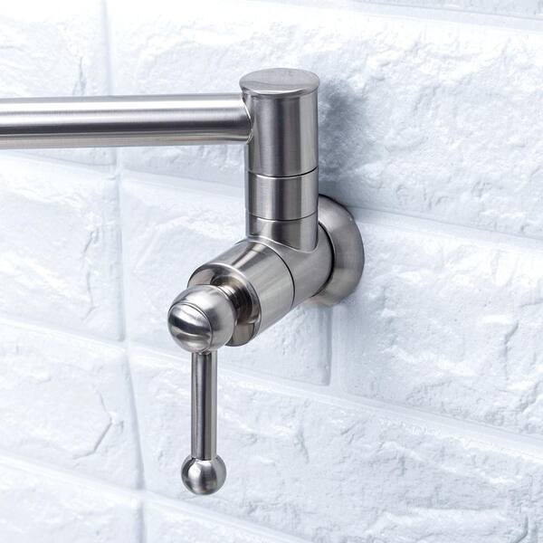Magic Home Wall Mounted Pot Filler Kitchen Faucet with Stainless 