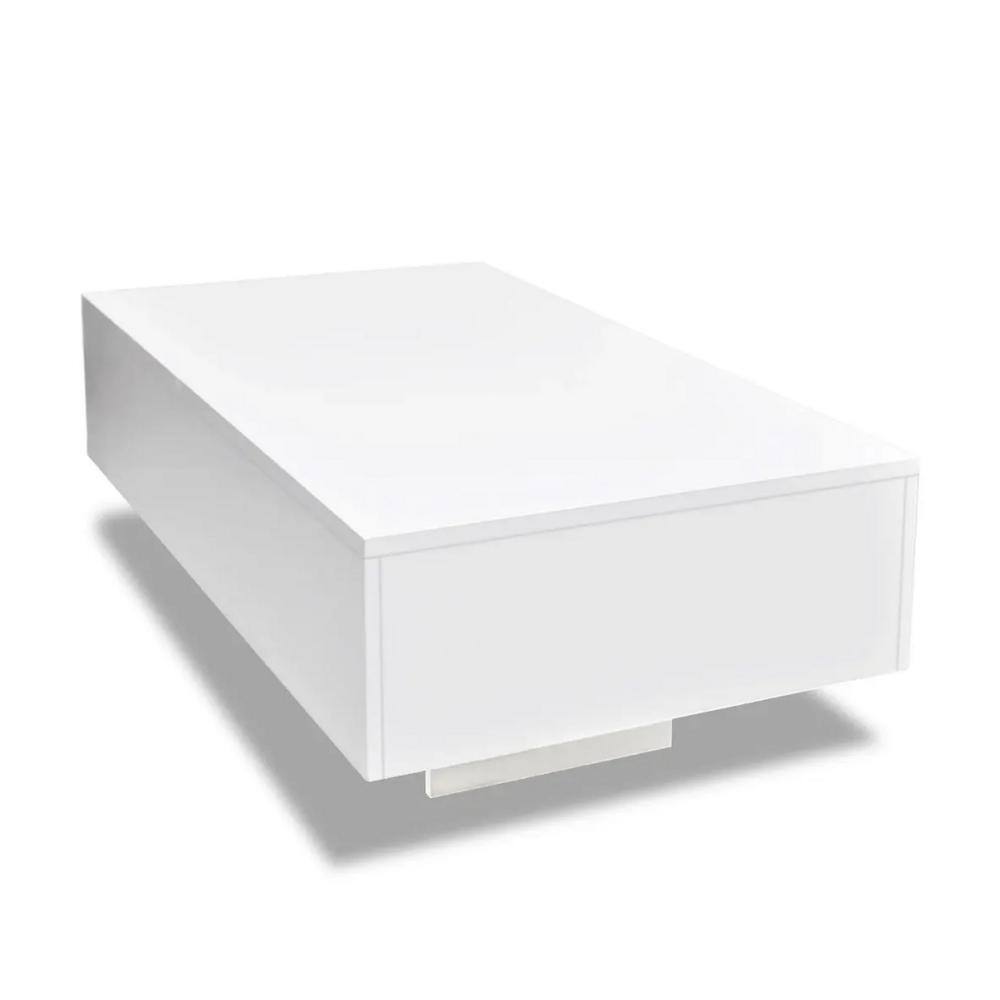 33.5 in. White Rectangle Wood Coffee Table