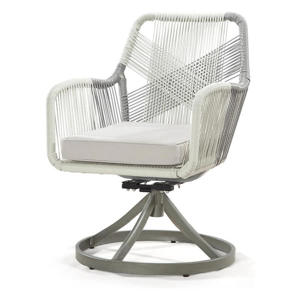 Tenleaf Patio Wicker Outdoor Rocking Chair with Gray Cushion, Swivel Smoothly and Rock Back-and-Forth