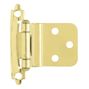 Polished Brass Self-Closing 3/8 in. Inset Cabinet Hinge (1-Pair)