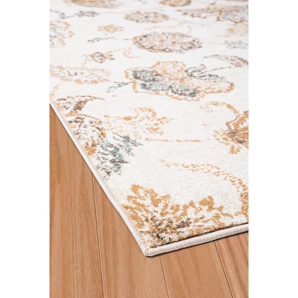 Bridges Via Vicosa Linen 9 ft. 10 in. x 13 ft. 2 in. Abstract Olefin Area Rug