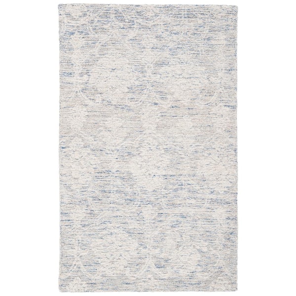 SAFAVIEH Metro Light Blue/Ivory Doormat 3 ft. x 5 ft. Floral Damask Area Rug