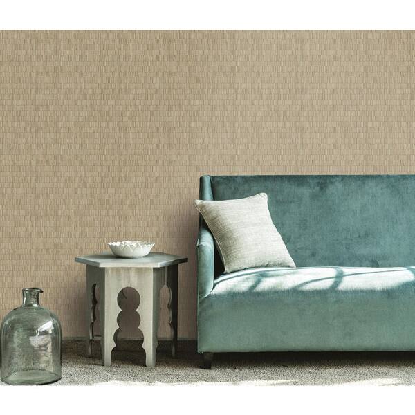Zen Collection Brown Bamboo Screen Stripe Sheen Finish Non-Pasted