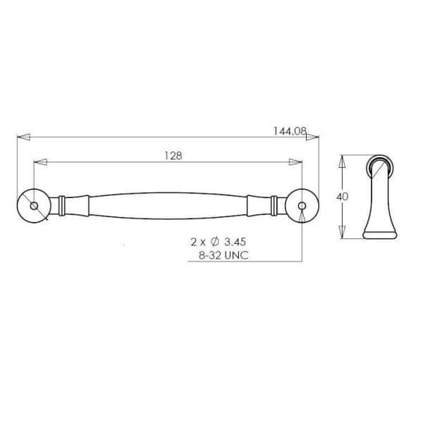 Candiac Brushed Brass Traditional Cabinet Bar Pull